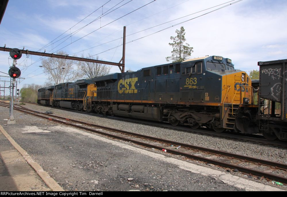 CSX 863 on E748 empty coal train. 
